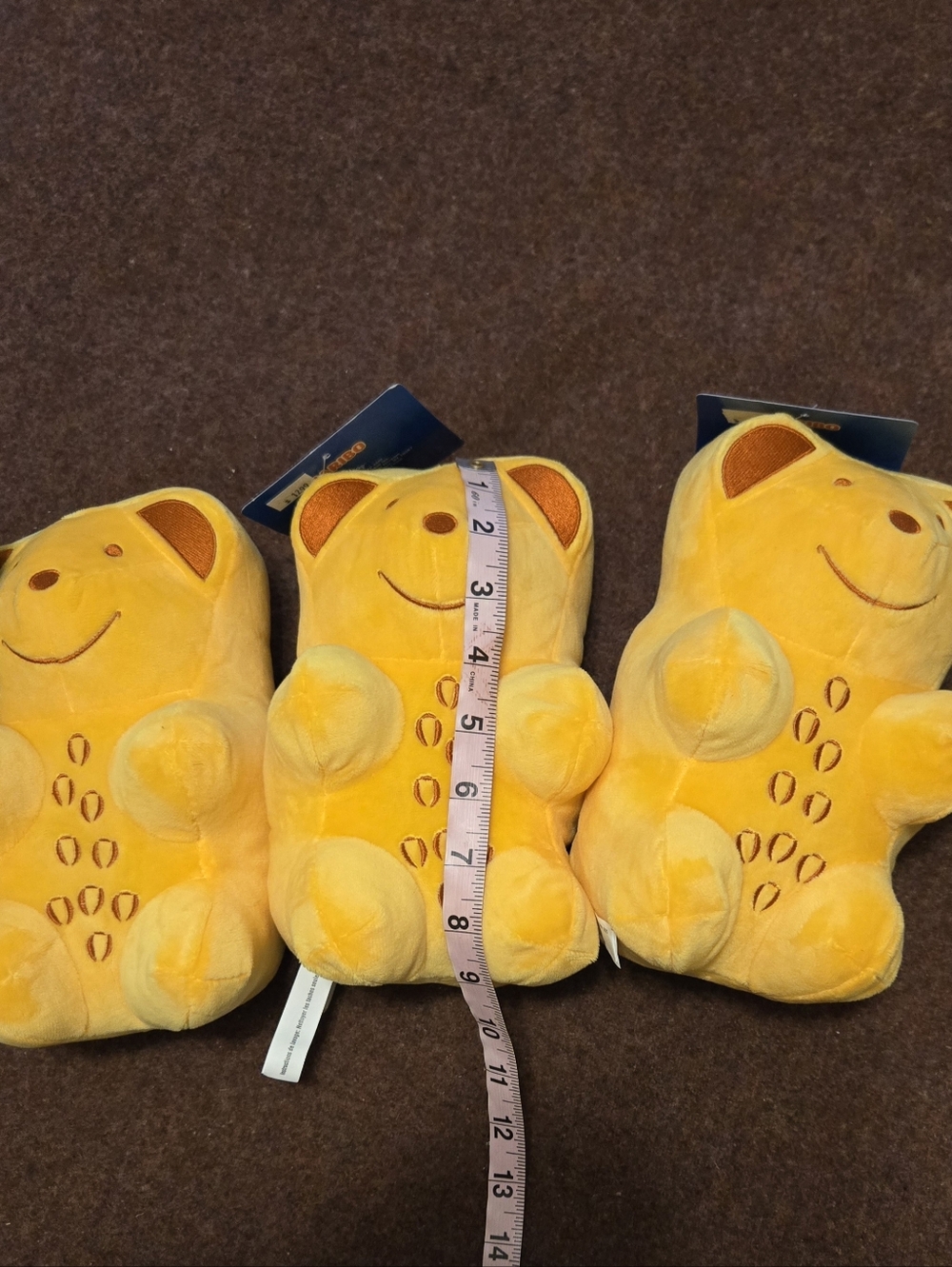 New! Haribo Gummy Bear Plushies Lot Of 3 Lihht Orange Candy Fun Kids